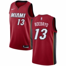 Youth Nike Miami Heat #13 Edrice Adebayo Authentic Red NBA Jersey Statement Edition