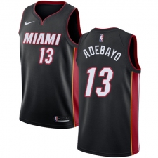 Youth Nike Miami Heat #13 Edrice Adebayo Swingman Black Road NBA Jersey - Icon Edition