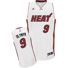 Men's Adidas Miami Heat #9 Kelly Olynyk Swingman White Home NBA Jersey