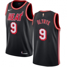 Men's Nike Miami Heat #9 Kelly Olynyk Authentic Black Black Fashion Hardwood Classics NBA Jersey
