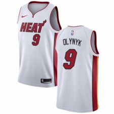 Men's Nike Miami Heat #9 Kelly Olynyk Authentic NBA Jersey - Association Edition
