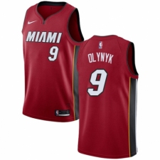Men's Nike Miami Heat #9 Kelly Olynyk Authentic Red NBA Jersey Statement Edition