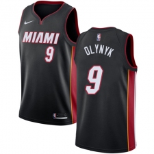 Men's Nike Miami Heat #9 Kelly Olynyk Swingman Black Road NBA Jersey - Icon Edition