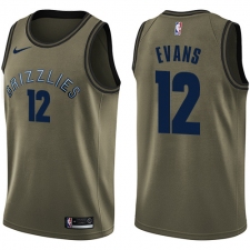 Men's Nike Memphis Grizzlies #12 Tyreke Evans Swingman Green Salute to Service NBA Jersey