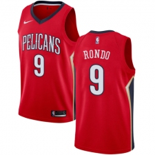 Men's Nike New Orleans Pelicans #9 Rajon Rondo Swingman Red Alternate NBA Jersey Statement Edition