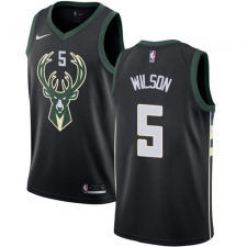 Youth Adidas Milwaukee Bucks #5 D. J. Wilson Authentic Black Alternate NBA Jersey - Statement Edition