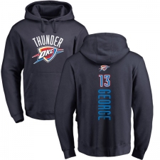 NBA Nike Oklahoma City Thunder #13 Paul George Navy Blue Backer Pullover Hoodie
