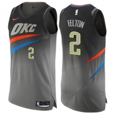 Men's Nike Oklahoma City Thunder #2 Raymond Felton Authentic Gray NBA Jersey - City Edition