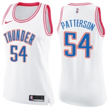 Women's Nike Oklahoma City Thunder #54 Patrick Patterson Swingman White/Pink Fashion NBA Jersey