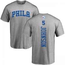 NBA Nike Philadelphia 76ers #5 Amir Johnson Ash Backer T-Shirt
