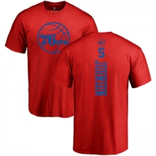 NBA Nike Philadelphia 76ers #5 Amir Johnson Red One Color Backer T-Shirt