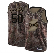 Women's Nike Portland Trail Blazers #50 Caleb Swanigan Swingman Camo Realtree Collection NBA Jersey