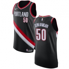 Youth Nike Portland Trail Blazers #50 Caleb Swanigan Authentic Black Road NBA Jersey - Icon Edition
