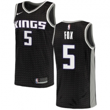 Men's Nike Sacramento Kings #5 De'Aaron Fox Authentic Black NBA Jersey Statement Edition