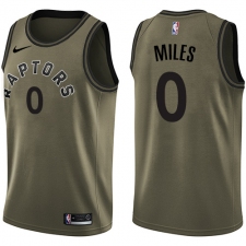 Youth Nike Toronto Raptors #0 C.J. Miles Swingman Green Salute to Service NBA Jersey