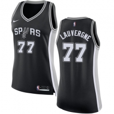 Women's Nike San Antonio Spurs #77 Joffrey Lauvergne Swingman Black Road NBA Jersey - Icon Edition
