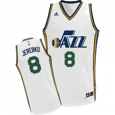 Men's Adidas Utah Jazz #8 Jonas Jerebko Swingman White Home NBA Jersey
