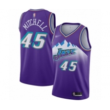 Men's Utah Jazz #45 Donovan Mitchell Authentic Purple Hardwood Classics Basketball Jersey