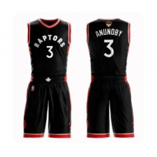Men's Toronto Raptors #3 OG Anunoby Swingman Black 2019 Basketball Finals Bound Suit Jersey Statement Edition