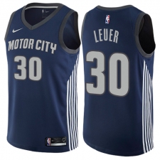 Men's Nike Detroit Pistons #30 Jon Leuer Authentic Navy Blue NBA Jersey - City Edition