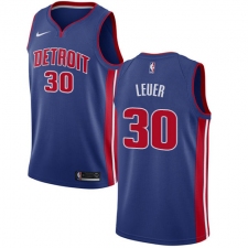 Men's Nike Detroit Pistons #30 Jon Leuer Swingman Royal Blue Road NBA Jersey - Icon Edition