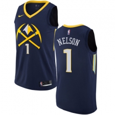 Men's Nike Denver Nuggets #1 Jameer Nelson Authentic Navy Blue NBA Jersey - City Edition