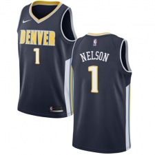 Youth Nike Denver Nuggets #1 Jameer Nelson Authentic Navy Blue Road NBA Jersey - Icon Edition