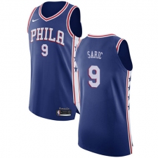 Women's Nike Philadelphia 76ers #9 Dario Saric Authentic Blue Road NBA Jersey - Icon Edition