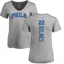 NBA Women's Nike Philadelphia 76ers #22 Richaun Holmes Ash Backer T-Shirt