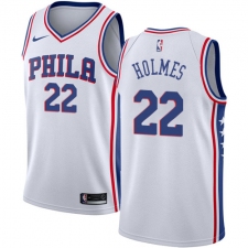 Women's Nike Philadelphia 76ers #22 Richaun Holmes Authentic White Home NBA Jersey - Association Edition