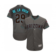Men's Arizona Diamondbacks #29 Jorge De La Rosa Gray Teal Alternate Authentic Collection Flex Base Baseball Jersey