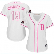 Women's Majestic Boston Red Sox #19 Jackie Bradley Jr Authentic White Fashion 2018 World Series Champions MLB Jersey