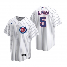 Men's Nike Chicago Cubs #5 Albert Almora Jr White Home Stitched Baseball Jersey