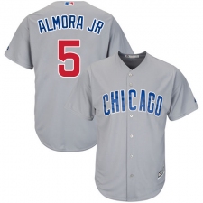 Youth Majestic Chicago Cubs #5 Albert Almora Jr Authentic Grey Road Cool Base MLB Jersey