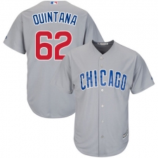 Youth Majestic Chicago Cubs #62 Jose Quintana Authentic Grey Road Cool Base MLB Jersey