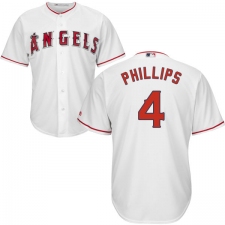 Youth Majestic Los Angeles Angels of Anaheim #4 Brandon Phillips Replica White Home Cool Base MLB Jersey