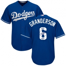 Men's Majestic Los Angeles Dodgers #6 Curtis Granderson Authentic Royal Blue Team Logo Fashion Cool Base MLB Jersey