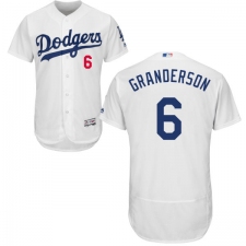 Men's Majestic Los Angeles Dodgers #6 Curtis Granderson White Flexbase Authentic Collection MLB Jersey