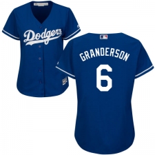 Women's Majestic Los Angeles Dodgers #6 Curtis Granderson Authentic Royal Blue Alternate Cool Base MLB Jersey