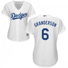 Women's Majestic Los Angeles Dodgers #6 Curtis Granderson Authentic White Home Cool Base MLB Jersey