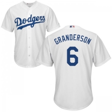 Youth Majestic Los Angeles Dodgers #6 Curtis Granderson Authentic White Home Cool Base MLB Jersey