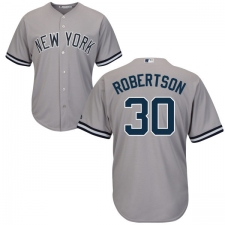 Youth Majestic New York Yankees #30 David Robertson Replica Grey Road MLB Jersey