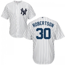 Youth Majestic New York Yankees #30 David Robertson Replica White Home MLB Jersey