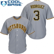Youth Majestic Pittsburgh Pirates #3 Sean Rodriguez Replica Grey Road Cool Base MLB Jersey