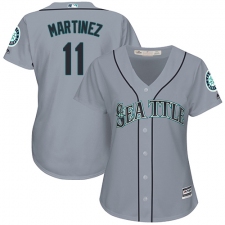 Women's Majestic Seattle Mariners #11 Edgar Martinez Authentic Grey Road Cool Base MLB Jersey