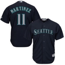 Youth Majestic Seattle Mariners #11 Edgar Martinez Replica Navy Blue Alternate 2 Cool Base MLB Jersey