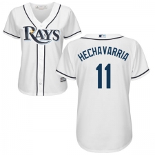 Women's Majestic Tampa Bay Rays #11 Adeiny Hechavarria Authentic White Home Cool Base MLB Jersey