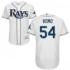 Men's Majestic Tampa Bay Rays #54 Sergio Romo White Flexbase Authentic Collection MLB Jersey