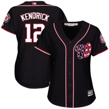 Women's Majestic Washington Nationals #12 Howie Kendrick Authentic Red Alternate 1 Cool Base MLB Jersey