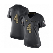 Women's Arizona Cardinals #4 Andy Lee Limited Black 2016 Salute to Service Football Jersey